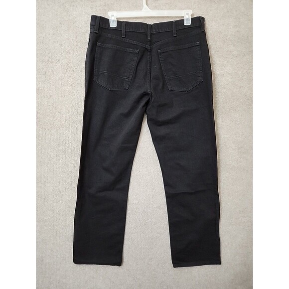 Arizona Relaxed Straight Leg Jeans Mens 38x32 Black Flex Denim Stretch NEW - Picture 7 of 12